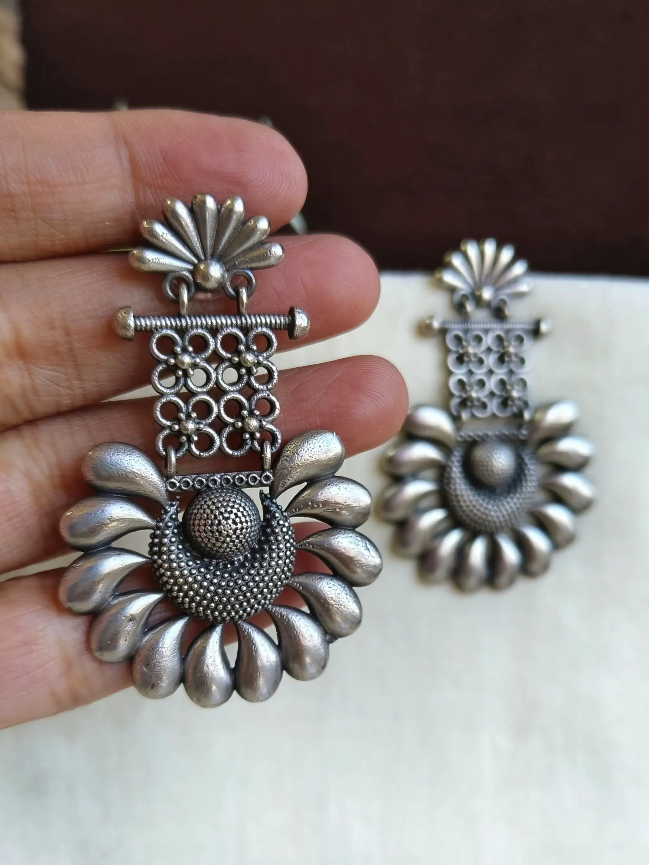 Elegant 925 Silver Plated Dangler Earrings | Sarichka