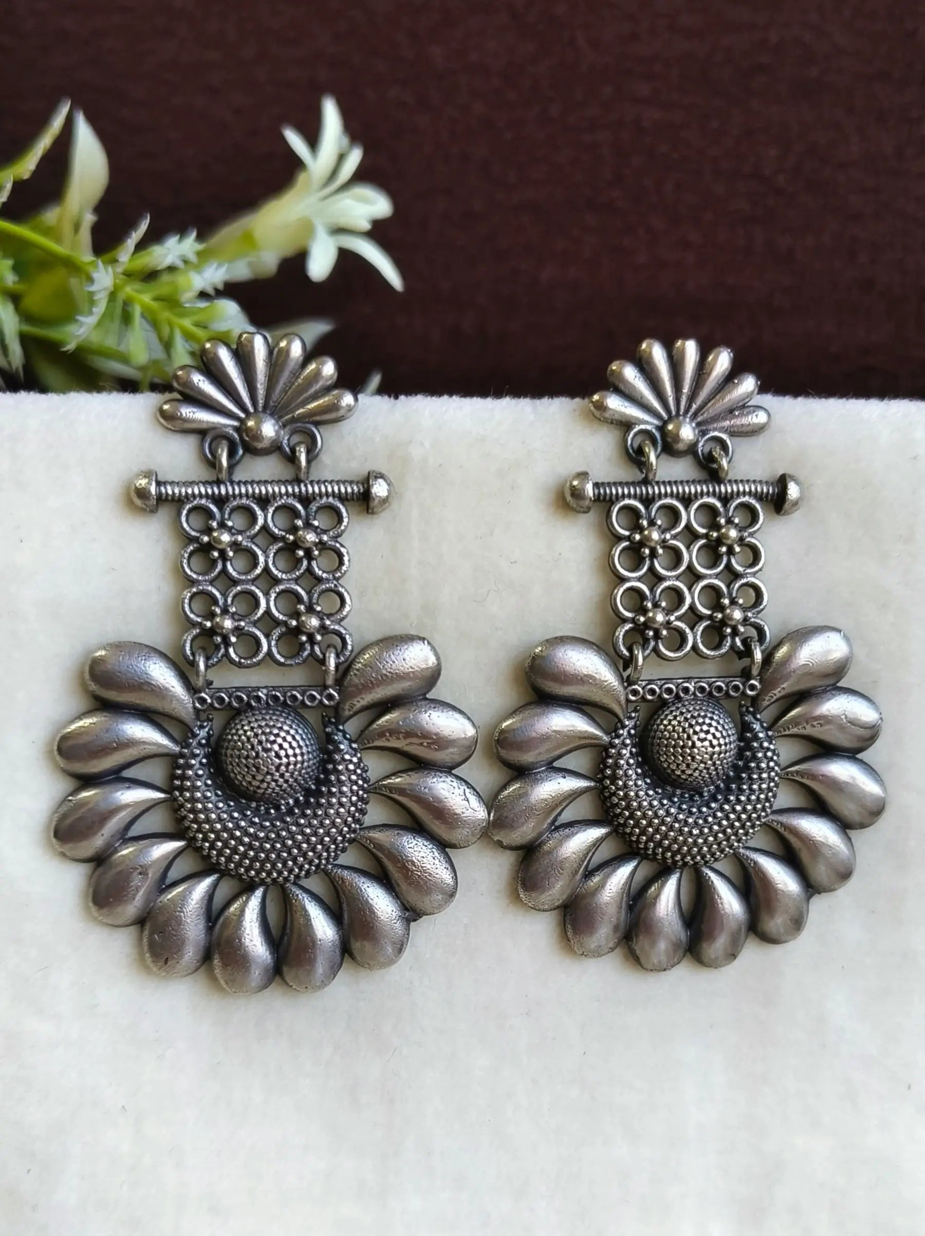 Elegant 925 Silver Plated Dangler Earrings | Sarichka