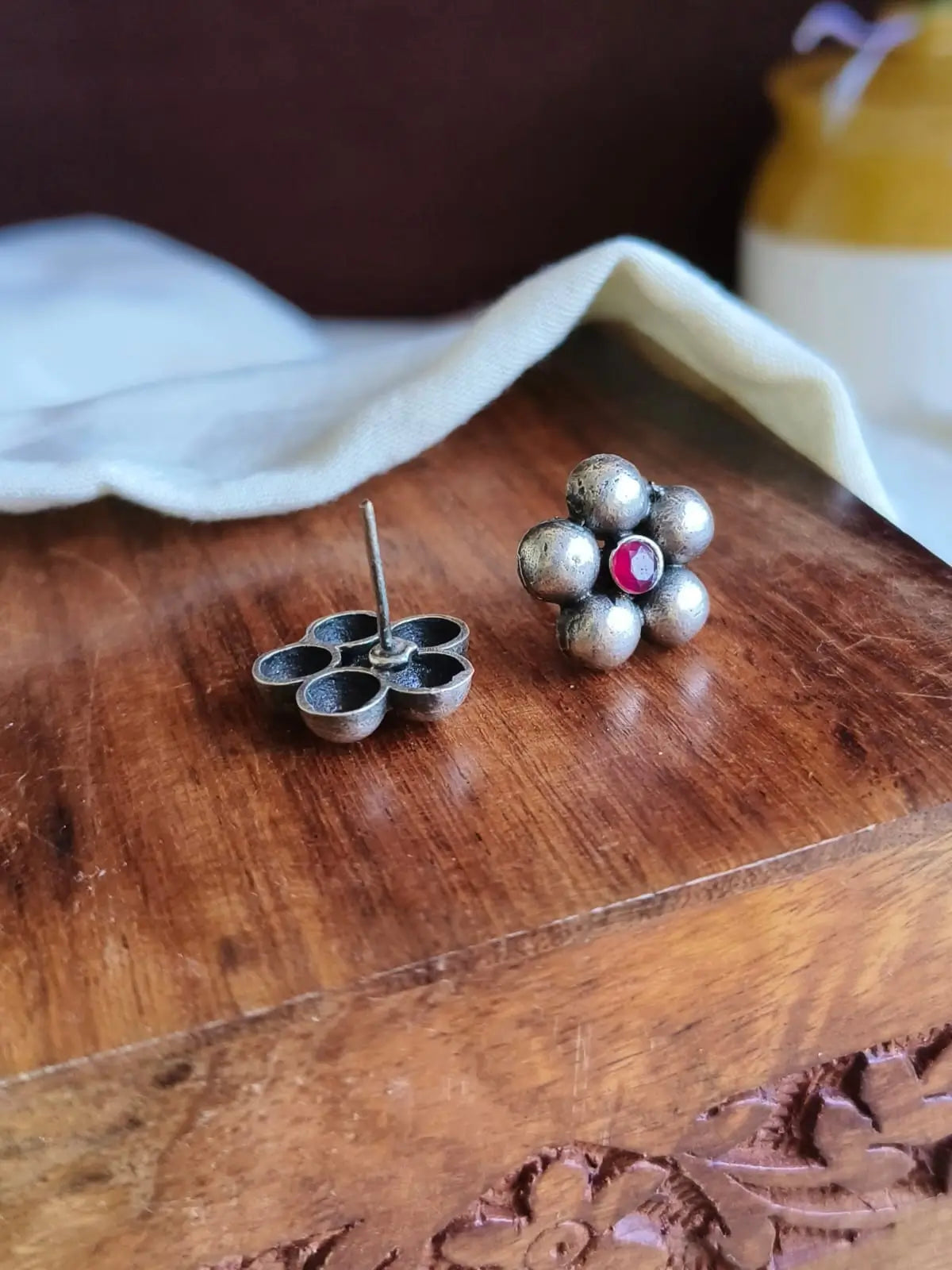 925 Silver Plated Floral Studs | Sarichka Fashion