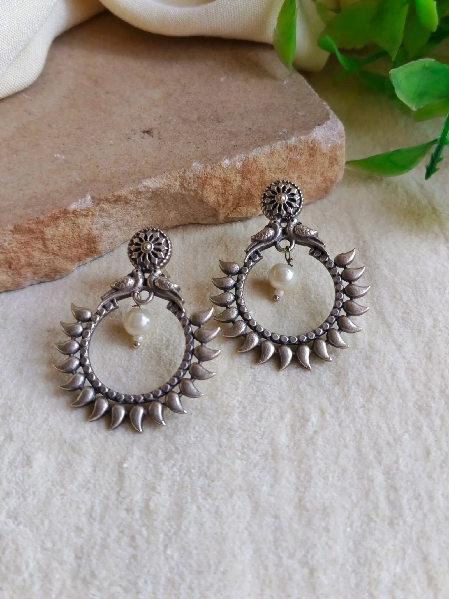 Oxidized Chand Bali Stud Earrings | Sarichka Fashion