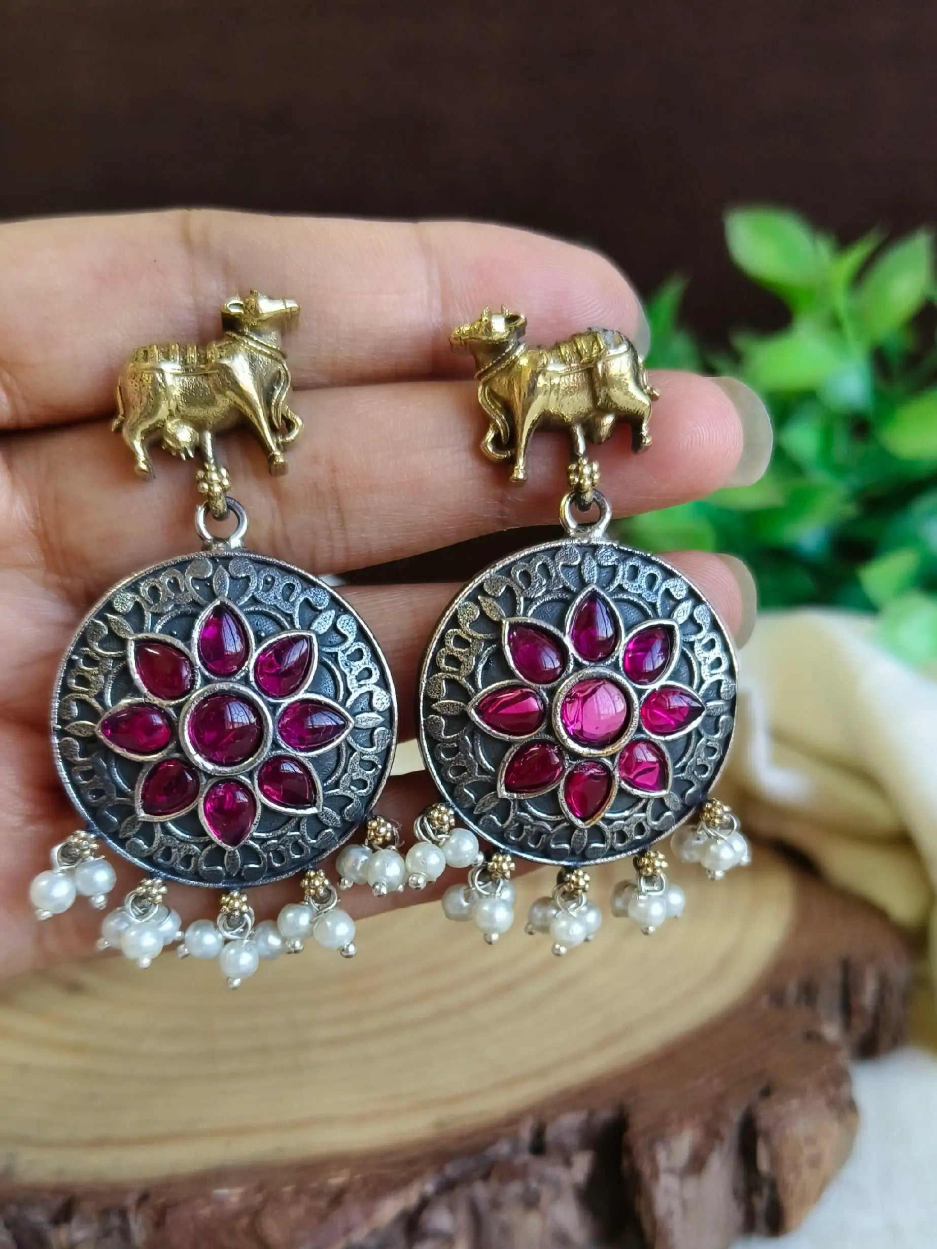 Antique Dual Tone Nandi Charm Dangler | Sarichka Fashion