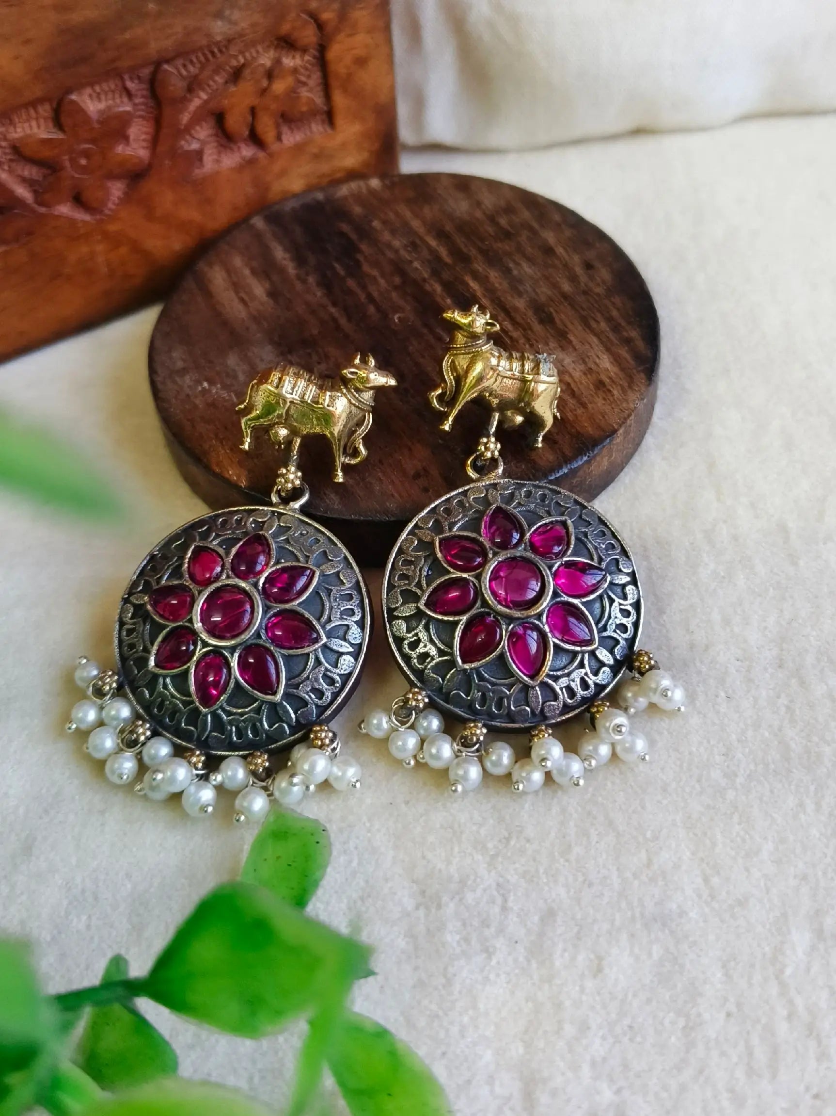 Antique Dual Tone Nandi Charm Dangler | Sarichka Fashion