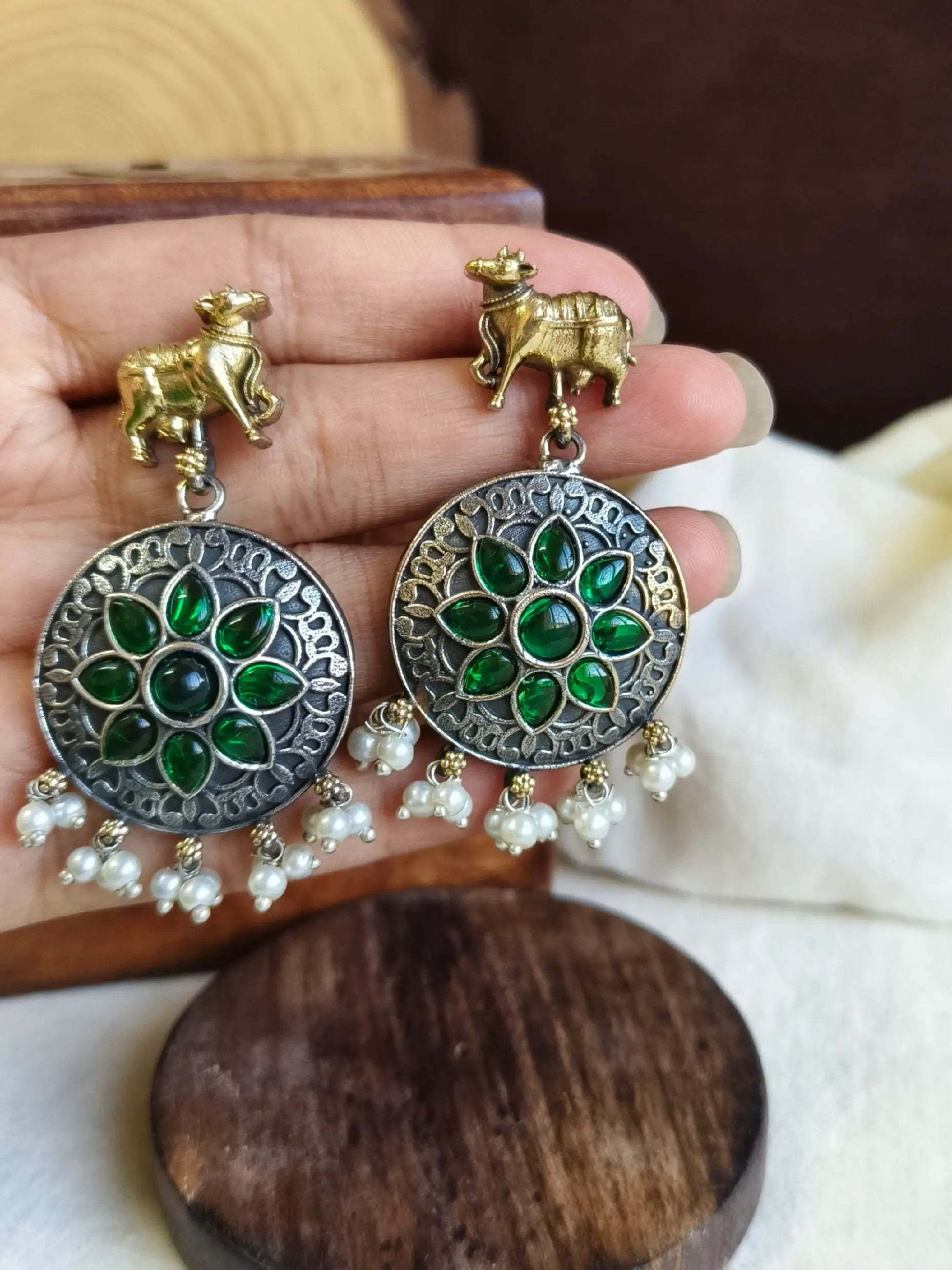 Antique Dual Tone Nandi Charm Dangler | Sarichka Fashion