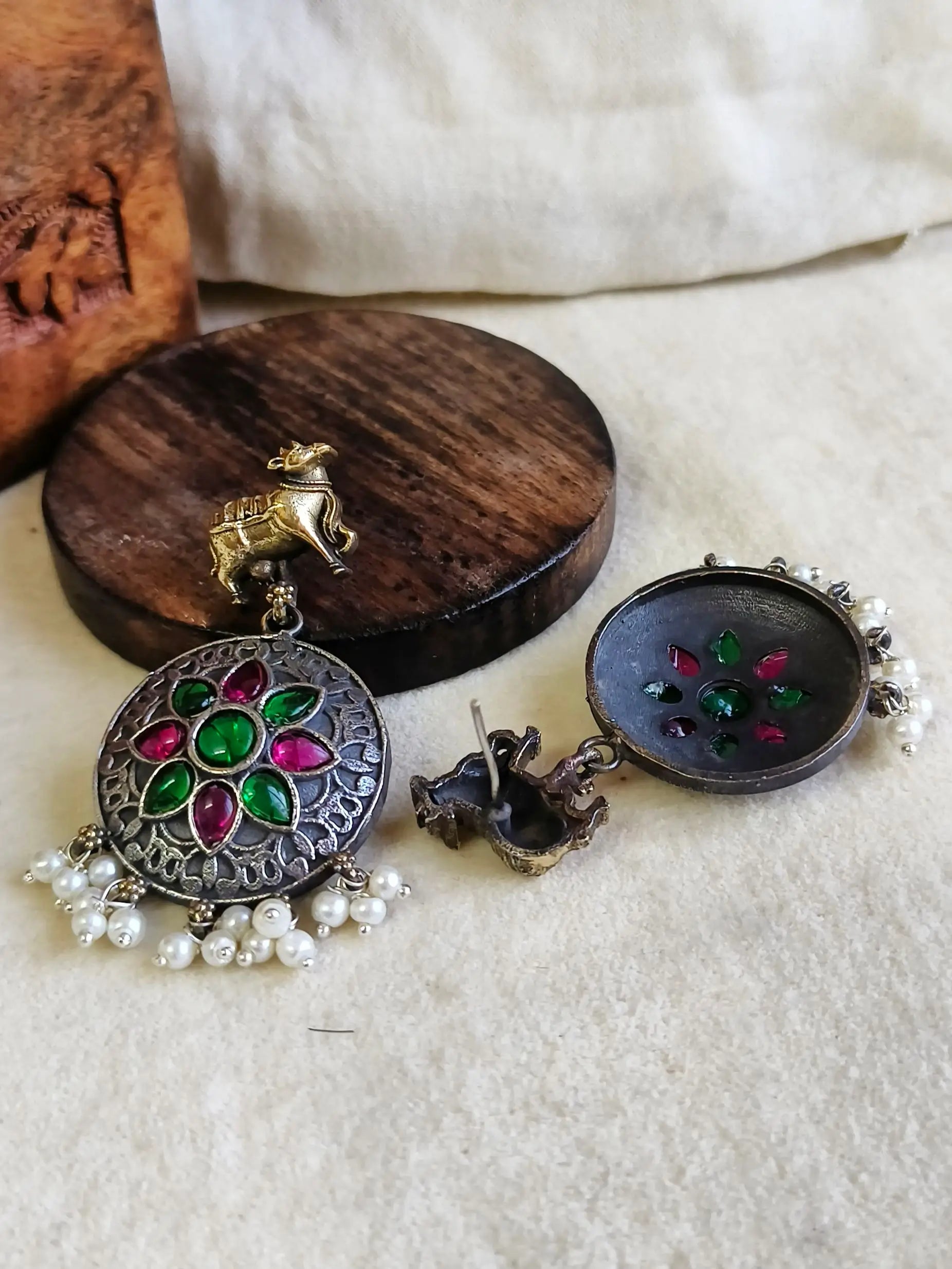 Antique Dual Tone Nandi Charm Dangler | Sarichka Fashion