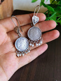 925 Silver Plated Coin Pearl Drop Earrings | Sarichka Fashion