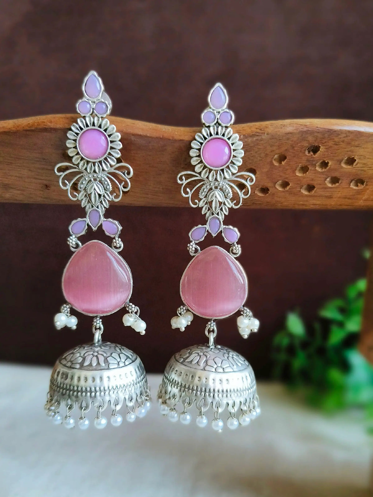 Statement Silver Jhumka with Ethnic Charm | Sarichka Fashion