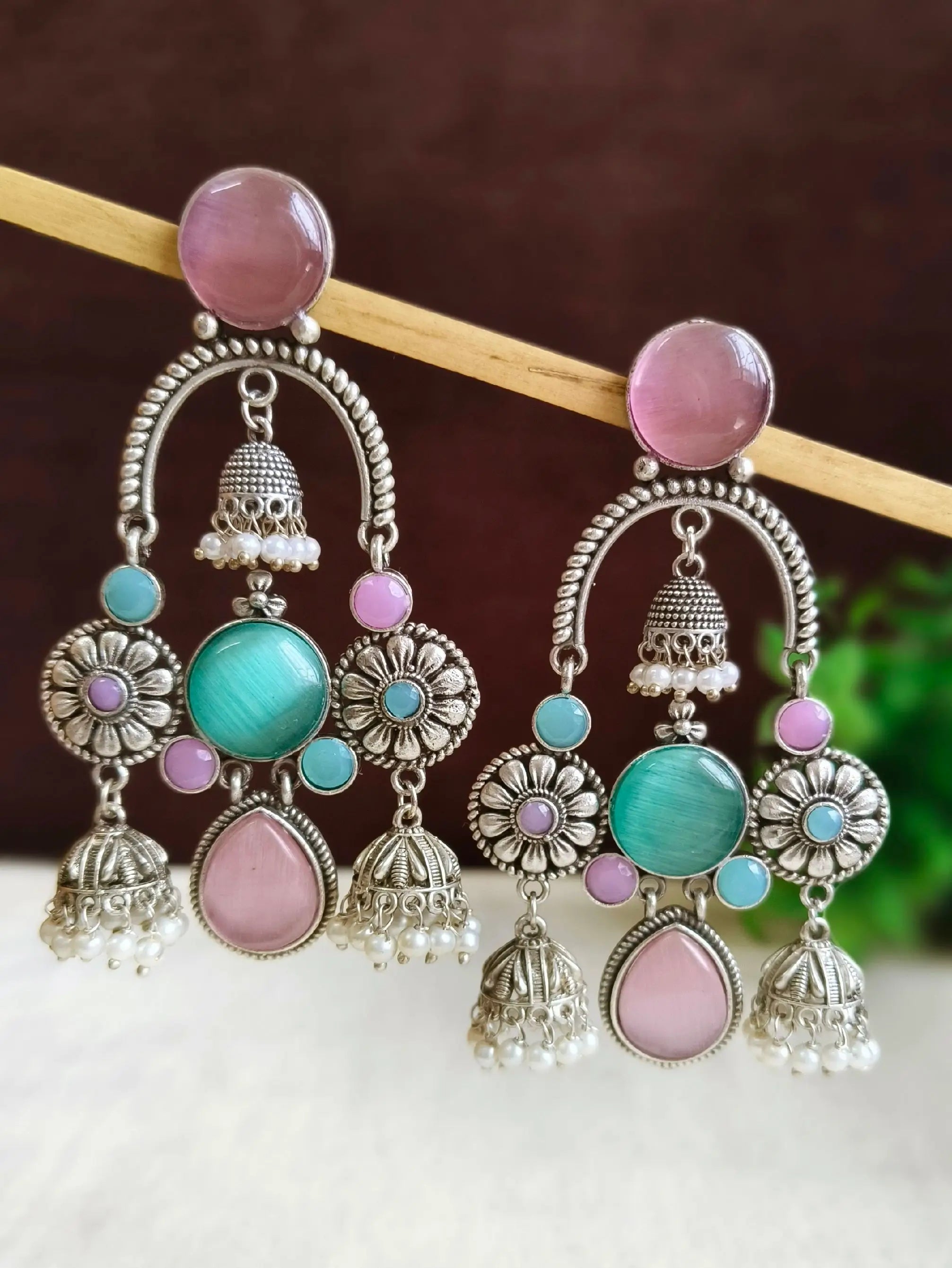 Antique Silver Ghungroo Jhumkas for Garba Glam | Sarichka Fashion