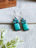 Oxidised Monalisa Stone Hook Earrings | Sarichka Fashion
