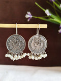 Queen Coin Pearl Drop Earrings | Sarichka Fashion