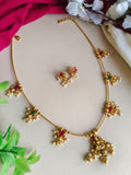 Gold Ball Chain Lakshmi Pendant Set | Sarichka