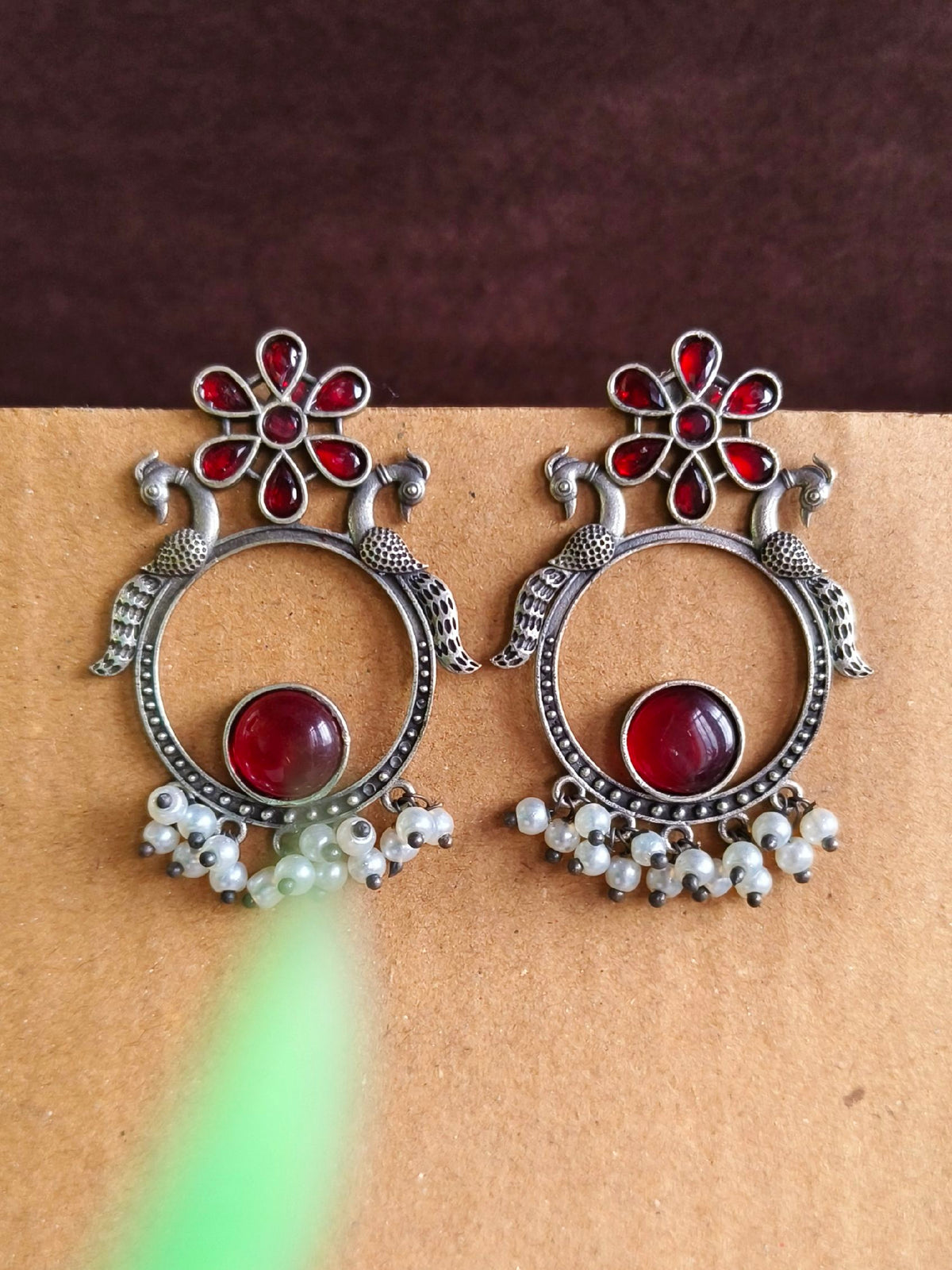 Antique Oxidised Floral Stud Earrings | AMOLA