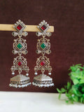Antique Oxidised Drop Jhumki Earrings for Parties | Sarichka