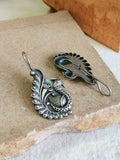 Intricate Silver oxidized Peacock Earrings AMOLA