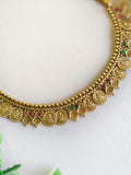 Traditional Laxmi Goddess Gold Coin Necklace Set | Sarichka