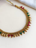 Women Gold-Plated Studded Necklace & Earrings Set | Sarichka