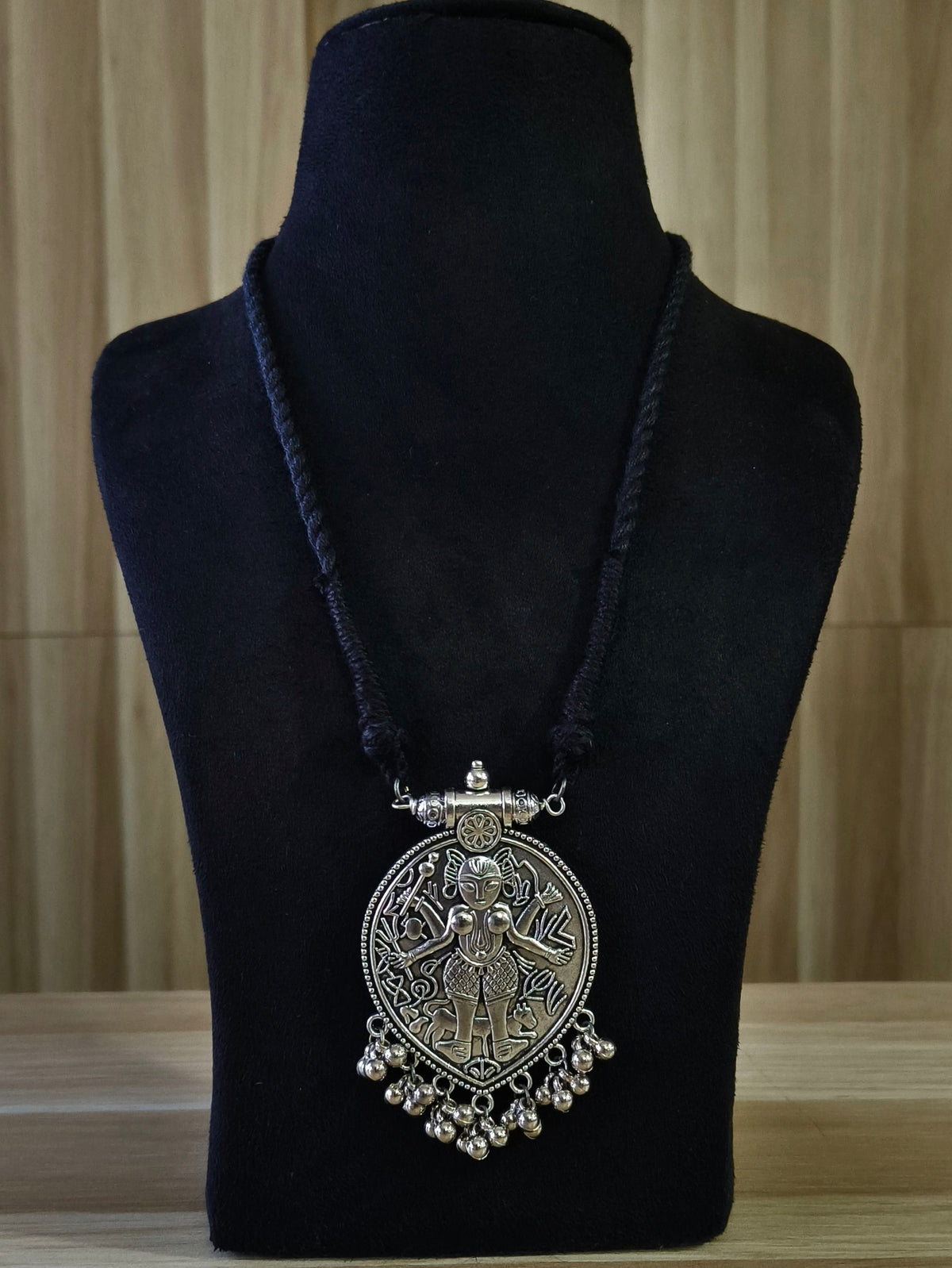 Oxidised Ethnic hread Pendant Set  | AMOLA