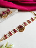 Gold Plated Gemstone Royal Choker Set | Sarichka