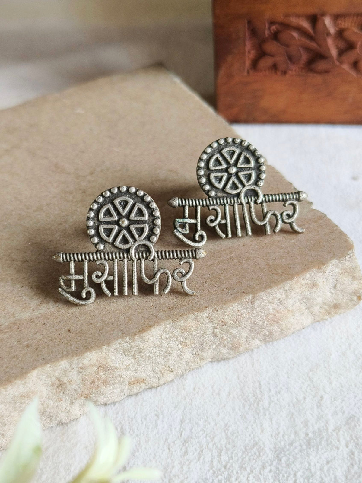 Musafir Oxidized Silver Plated Studs | AMOLA