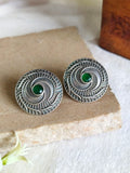 Oxidised Round Stud Earrings