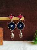Hand painted Minakari Oxidized Dangler Earring | Sarichka