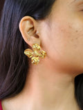 Golden Summer Bloom Floral Stud Earrings | Sarichka