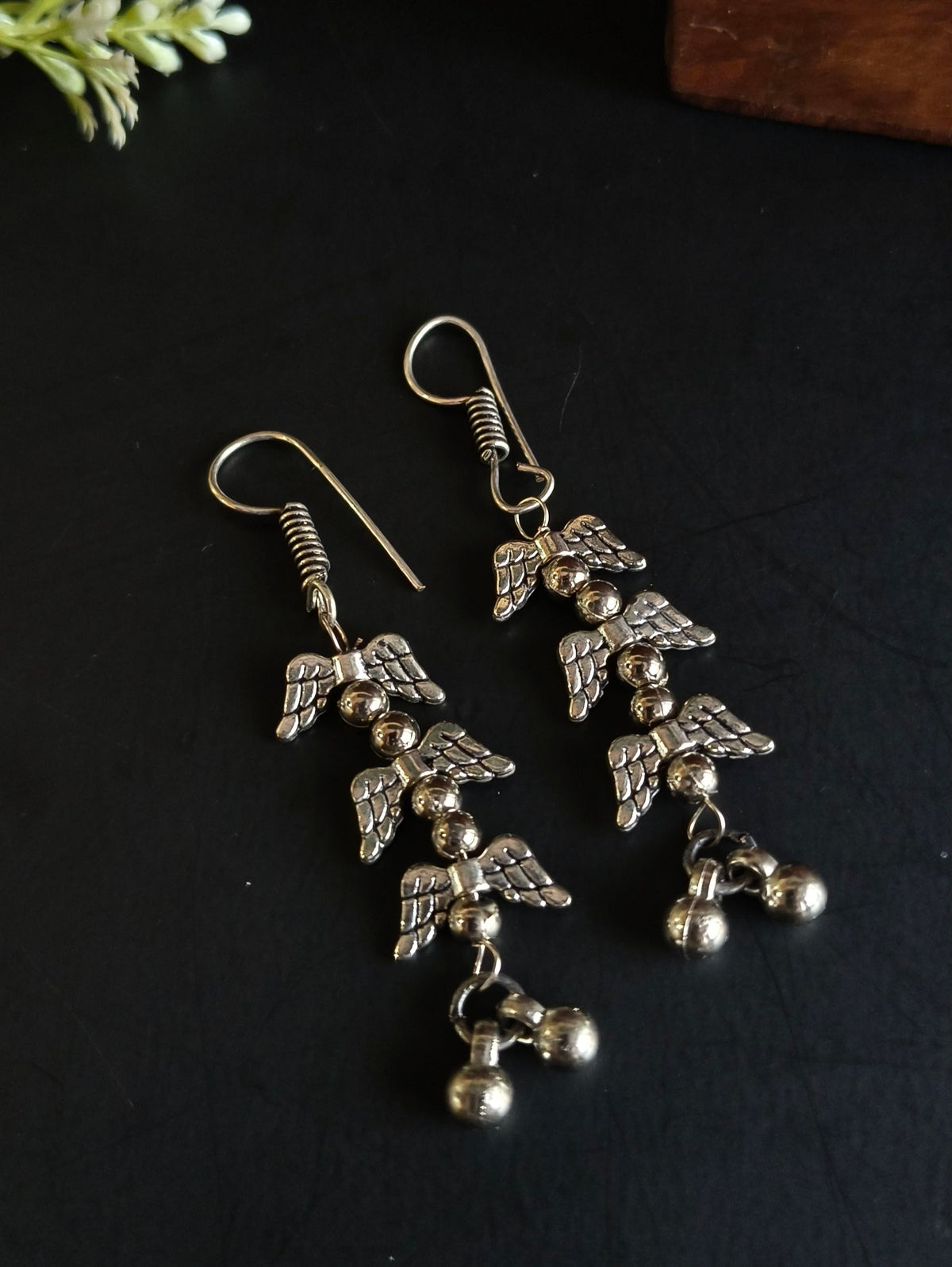 German Silver Wing Dangle Hook earring | AMOLA