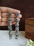 Tribal Silver Ghungroo Dangler Earrings | AMOLA