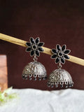 Ethnic Antique Oxidised Stone-Studded Jhumka| Sarichka