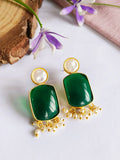 Golden Monalisa Pearl Drop Handmade Studs | Sarichka