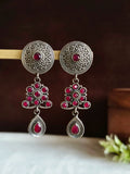 Elegant Gemstone Oxidized Dangler Earring | AMOLA