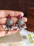 Silver Replica Kalash Kundan Stud Earrings | Sarichka