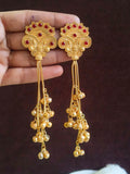 Traditional Red-Stone Kashmiri Ghungroo Earrings | AMOLA