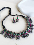 Oxidised Silver Look-Alike Necklace Set Perfect for Navratri Wear | Sarichka
