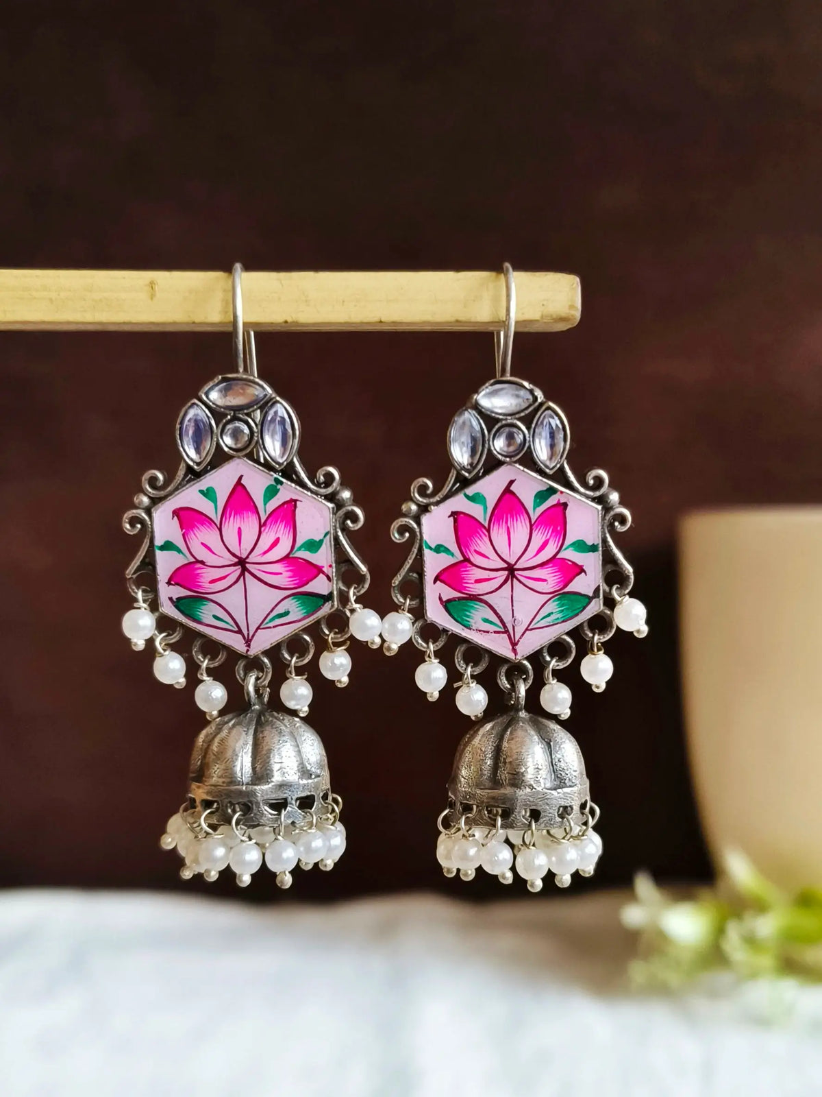 Oxidised hand-painted Jewelry| Sarichka