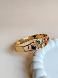Gold Plated Multi-Stone Anti Tarnish Openable Bracelet | Sarichka