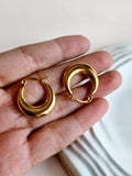 Anti-Tarnish Gold Contemporary Hoop Earrings | AMOLA