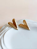 Anti-Tarnish Gold Heart Stud Earrings | Sarichka