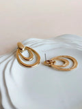 ChunkyChunky Gold Layered Dangle Hoop Earrings | AMOLA Gold Layered Dangle Hoop Earrings | AMOLA