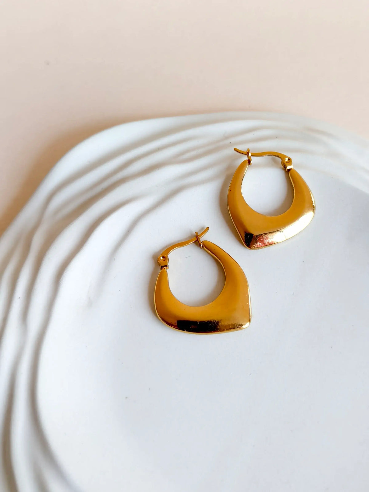 Gold Plated Stainless Steel Hoop Earrings | Sarichka