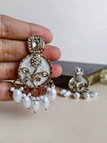 Kundan Pearl Chandelier Golden Dangler Earrings | AMOLA