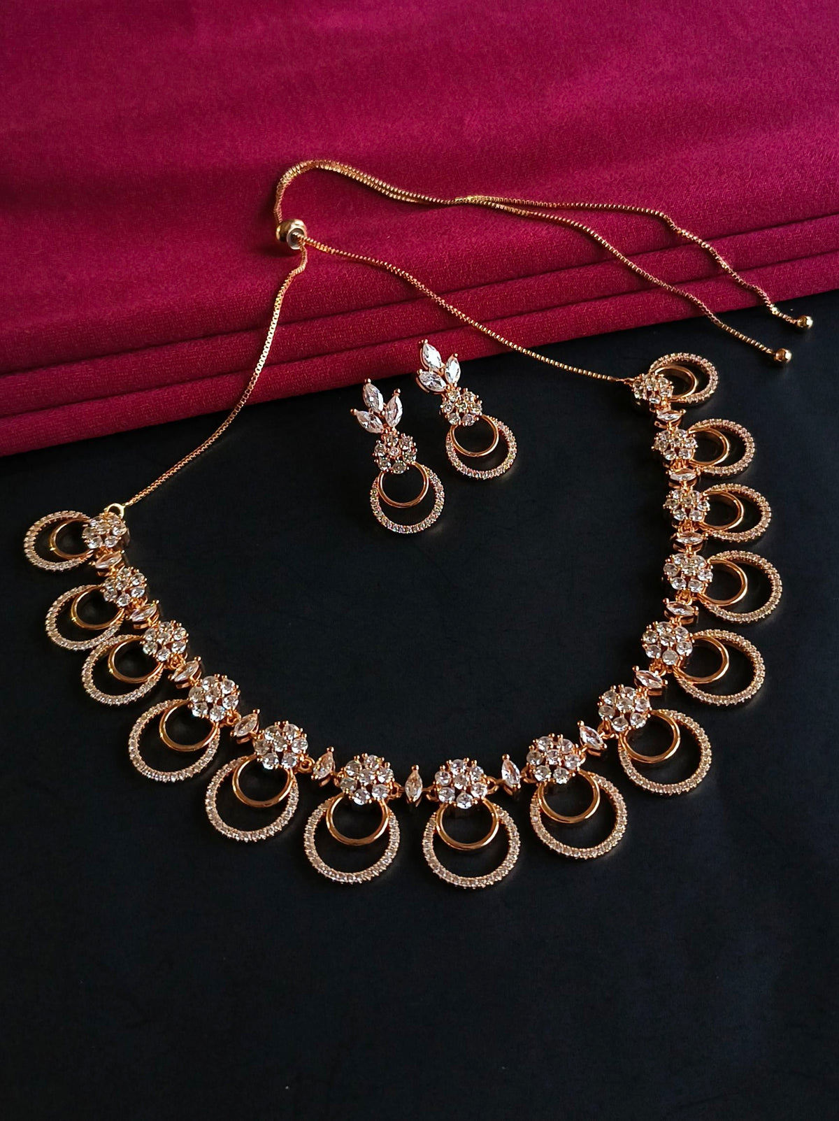 Premium American Diamond Necklace Set | AMOLA