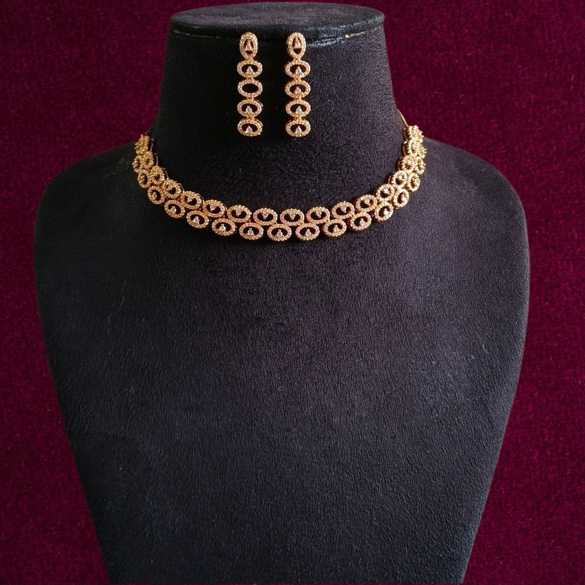 Premium American Diamond Necklace Set | AMOLA