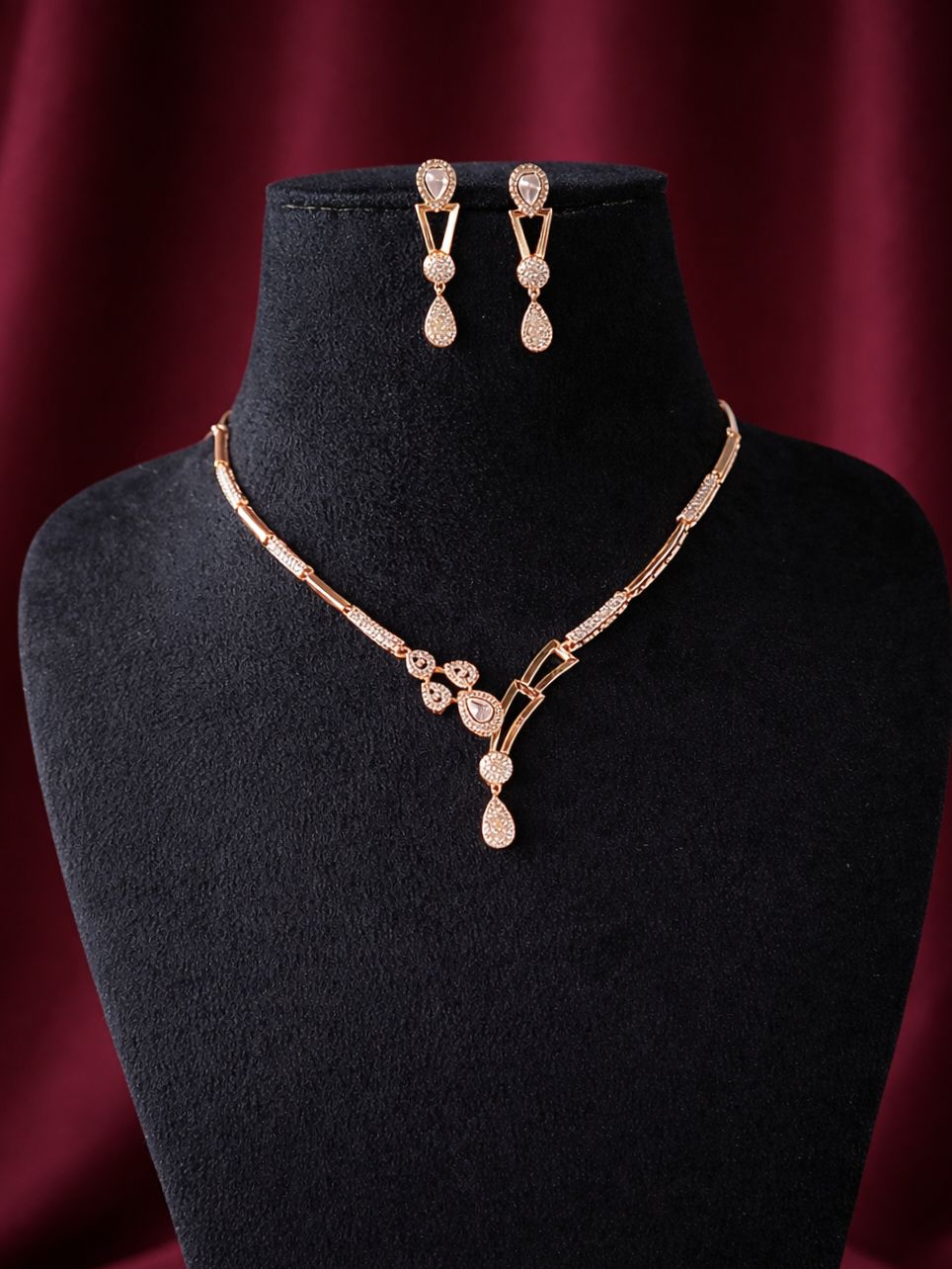 Premium American Diamond Necklace Set | AMOLA