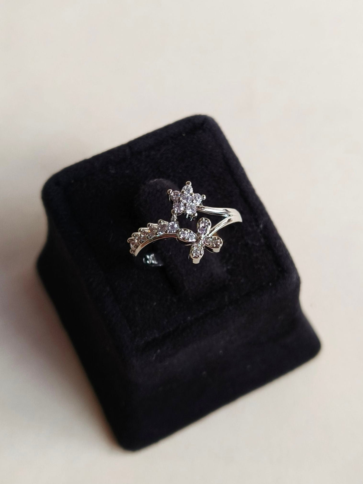 Stylish American Diamond Adjustable Ring | Sarichka