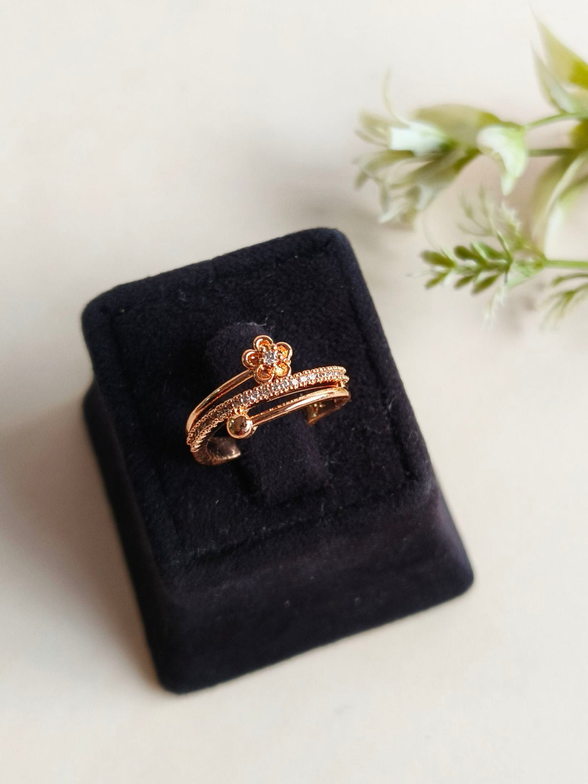 Stylish American Diamond Adjustable Ring | Sarichka