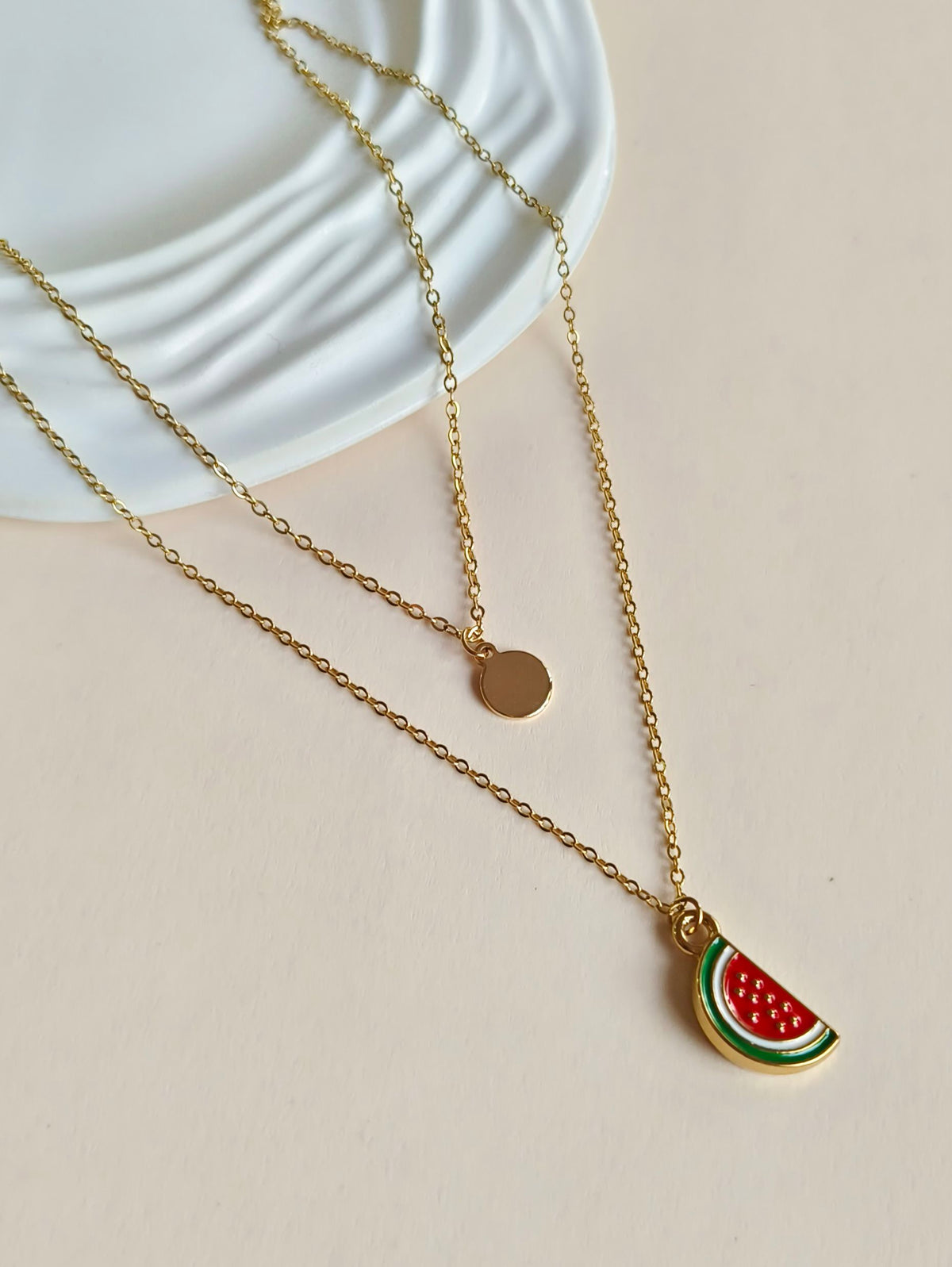 Layered Watermelon Pendant Necklace | AMOLA