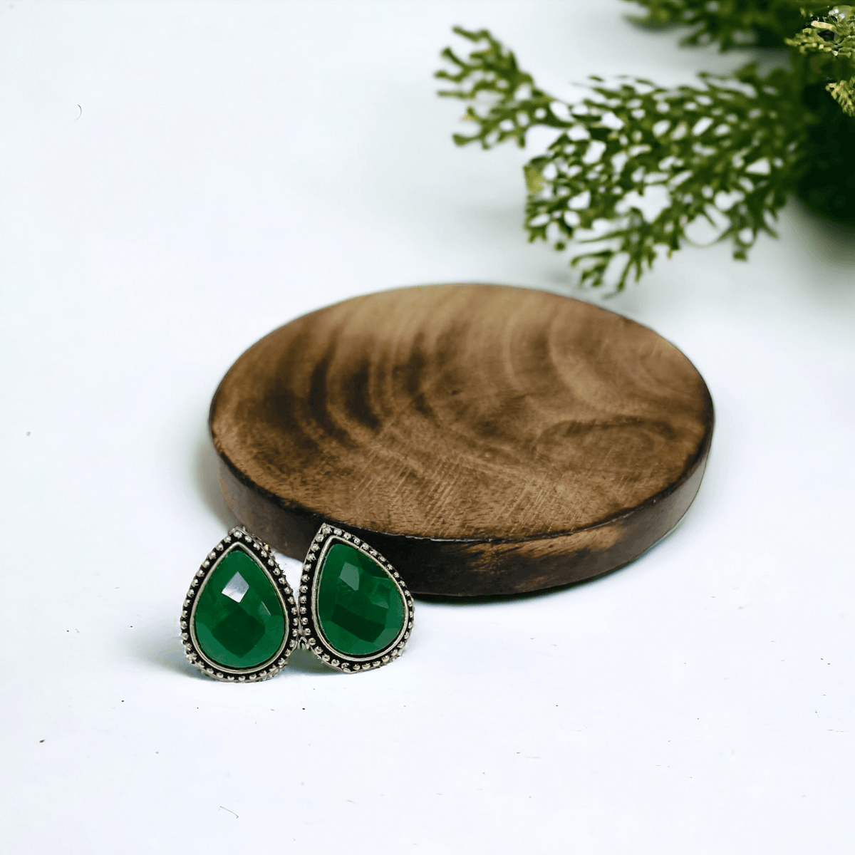 Drop Stone Oxidised Studs | AMOLA