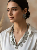 Silver Look Alike Coin Necklace Set | Sarichka