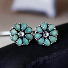 Flower Oxidised Stud Earrings | Sarichka