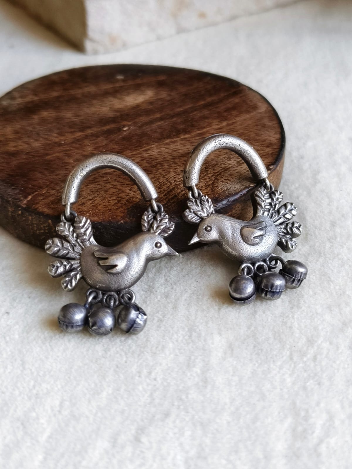 Chirpy Sparrow Silver Danglers for Daily Glam | Sarichka Fashion